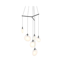 Load image into Gallery viewer, Cantina Tri-Spreader LED Pendant Light in Clear/White (6-Light).
