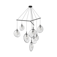Load image into Gallery viewer, Cantina Tri-Spreader LED Pendant Light in Clear (9-Light).
