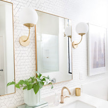 Load image into Gallery viewer, Carrie Wall Light in bathroom.
