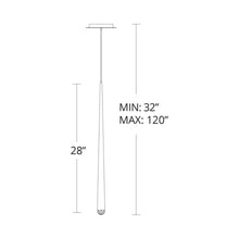 Load image into Gallery viewer, Cascade Crystal LED Pendant Light - line drawing.
