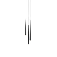 Load image into Gallery viewer, Cascade Crystal Round LED Chandelier in 3-Light/Black.
