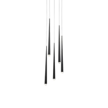Load image into Gallery viewer, Cascade Crystal Round LED Chandelier in 5-Light/Black.
