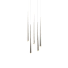 Load image into Gallery viewer, Cascade Crystal Round LED Chandelier in 5-Light/Polished Nickel.
