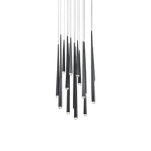 Load image into Gallery viewer, Cascade Crystal Round LED Chandelier in 15-Light/Black.
