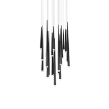 Load image into Gallery viewer, Cascade Crystal Round LED Chandelier in 21-Light/Black.
