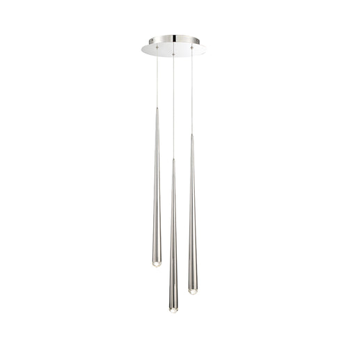 Cascade Crystal Round LED Chandelier in Silver.