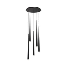 Load image into Gallery viewer, Cascade Crystal Round LED Chandelier in Detail.
