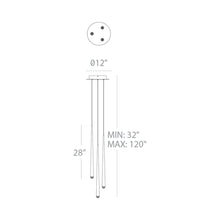 Load image into Gallery viewer, Cascade Crystal Round LED Chandelier - line drawing.
