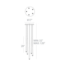 Load image into Gallery viewer, Cascade Crystal Round LED Chandelier - line drawing.
