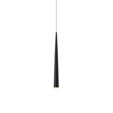 Load image into Gallery viewer, Cascade Etched Glass LED Pendant Light in Small/Black.
