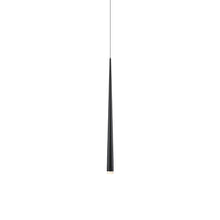 Load image into Gallery viewer, Cascade Etched Glass LED Pendant Light in Medium/Black.
