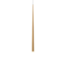 Load image into Gallery viewer, Cascade Etched Glass LED Pendant Light in Large/Aged Brass.
