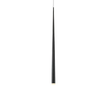 Load image into Gallery viewer, Cascade Etched Glass LED Pendant Light in Large/Black.
