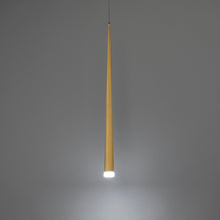 Load image into Gallery viewer, Cascade Etched Glass LED Pendant Light in Detail.
