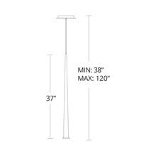 Load image into Gallery viewer, Cascade Etched Glass LED Pendant Light - line drawing.

