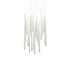 Load image into Gallery viewer, Cascade Etched Glass Round LED Chandelier in Polished Nickel (21-Light).
