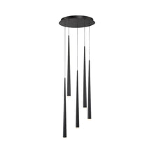 Load image into Gallery viewer, Cascade Etched Glass Round LED Chandelier.
