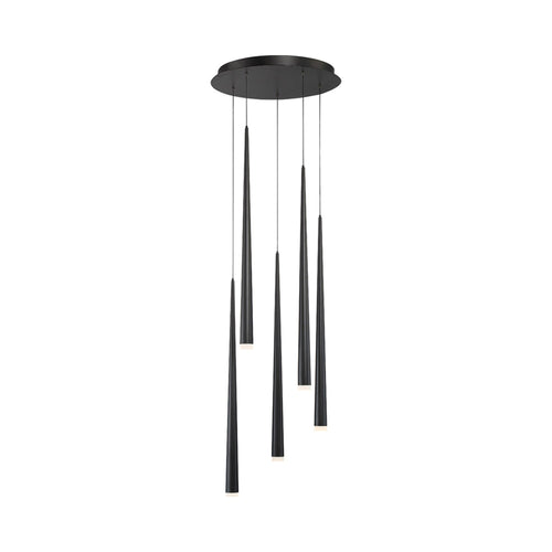 Cascade Etched Glass Round LED Chandelier.