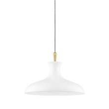 Load image into Gallery viewer, Cassidy Pendant Light in Aged Brass / Soft Off White/Small.
