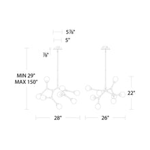 Load image into Gallery viewer, Catalyst LED Chandelier - line drawing.

