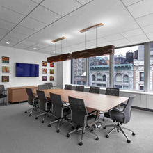 Load image into Gallery viewer, Aeris LED Linear Pendant Light in office.
