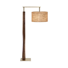 Load image into Gallery viewer, Altus Floor Lamp in Brushed Brass/Walnut/Burlap.
