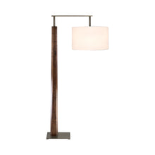 Load image into Gallery viewer, Altus Floor Lamp in Oiled Bronze/Walnut/White Linen.
