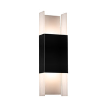 Load image into Gallery viewer, Ansa Outdoor LED Up and Down Wall Light in Textured Black.

