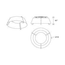 Load image into Gallery viewer, Casia LED Flush Mount Ceiling Light - line drawing.
