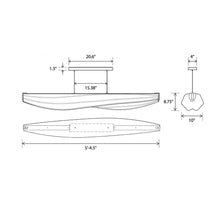 Load image into Gallery viewer, Lenis LED Linear Pendant Light - line drawing.
