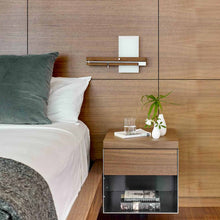 Load image into Gallery viewer, Levo LED Wall Light in bedroom.
