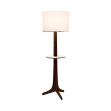 Load image into Gallery viewer, Nauta Floor Lamp in White Linen (Matching Wood Shelf with White HPL Top Surface).
