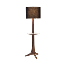 Load image into Gallery viewer, Nauta Floor Lamp in Black Amaretto (Matching Wood Shelf with White HPL Top Surface).
