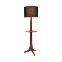 Load image into Gallery viewer, Nauta Floor Lamp in Black Amaretto (Matching Wood Shelf with Exposed Top Surface).
