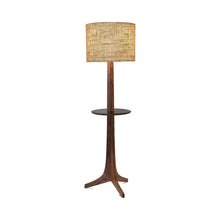 Load image into Gallery viewer, Nauta Floor Lamp in Burlap (Matching Wood Shelf with Black HPL Top Surface).
