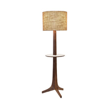 Load image into Gallery viewer, Nauta Floor Lamp in Burlap (Matching Wood Shelf with White HPL Top Surface).
