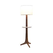 Load image into Gallery viewer, Nauta Floor Lamp in White Linen (Matching Wood Shelf with White HPL Top Surface).
