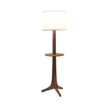 Load image into Gallery viewer, Nauta Floor Lamp in White Linen (Matching Wood Shelf with Exposed Top Surface).
