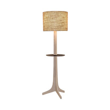 Load image into Gallery viewer, Nauta Floor Lamp in Burlap (Matching Wood Shelf with Black HPL Top Surface).
