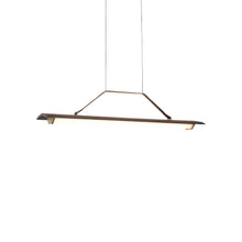 Load image into Gallery viewer, Penna LED Pendant Light in Brushed Brass/White Washed Oak (Small).
