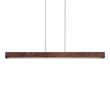 Load image into Gallery viewer, Una LED Linear Pendant Light in Walnut (66-Inch).
