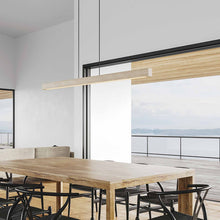 Load image into Gallery viewer, Una LED Linear Pendant Light in dining room.
