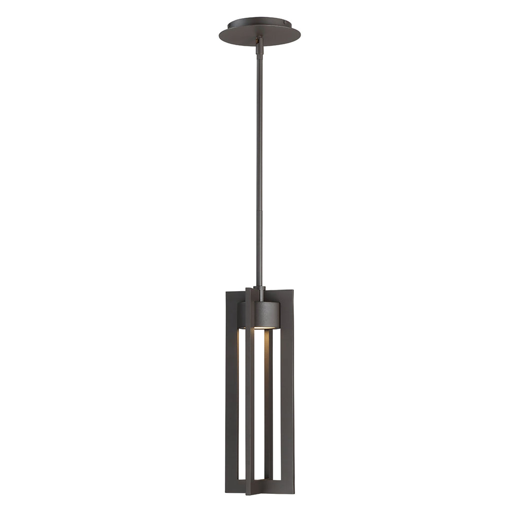 Chamber Outdoor LED Pendant Light in Black.