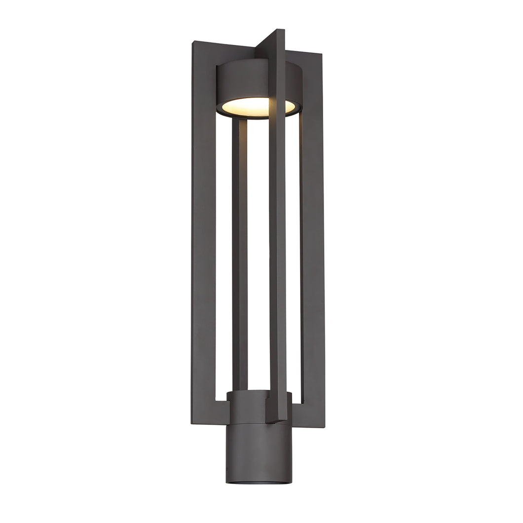 Chamber Outdoor LED Post Light in Black.