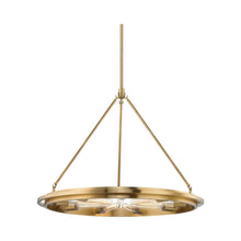 Load image into Gallery viewer, Chambers Chandeliers in Aged Brass.
