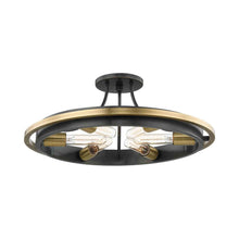 Load image into Gallery viewer, Chambers Semi Flush Mount Ceiling Light in Aged Old Bronze.

