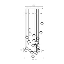 Load image into Gallery viewer, Champagne Bubbles LED Multi Light Pendant Light - line drawing.
