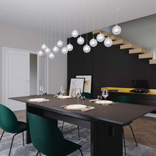 Load image into Gallery viewer, Champagne Bubbles LED Pendant Light in dining room.

