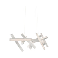 Load image into Gallery viewer, Chaos Linear LED Chandelier in Small/Brushed Aluminum.
