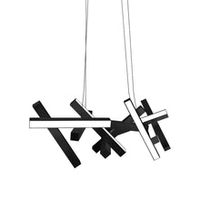 Load image into Gallery viewer, Chaos Linear LED Chandelier in Detail.
